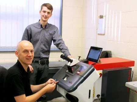 Peter Smith testing a laser welder