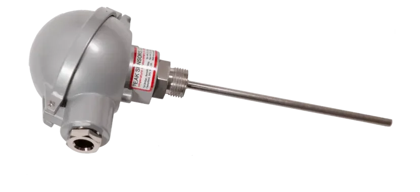 MI thermocouple with a head